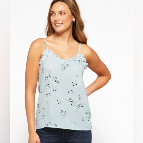 2/$30 NEW 41 Hawthorn Top Size Medium Brielle Blue Floral Ruffled Fairy Style - Picture 1 of 12
